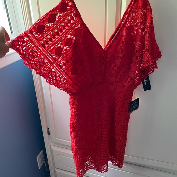 Lulus first kiss red lace dress size XS - Picture 6 of 11
